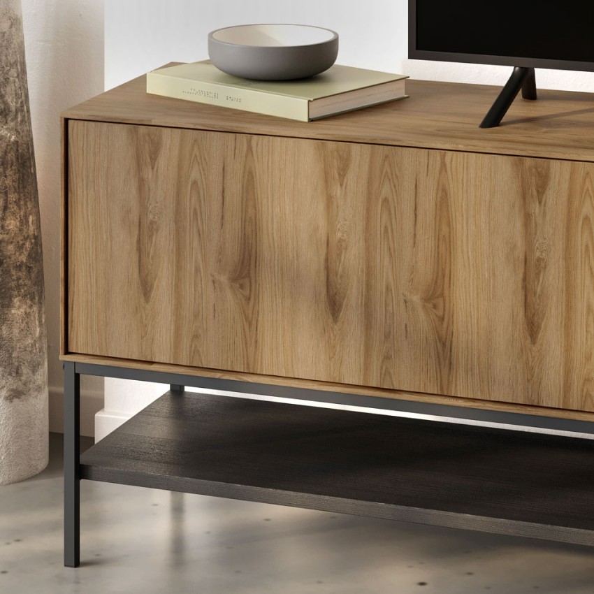 Έπιπλο Τηλεόρασης Amira Καρυδί UD - Black Wood 180x35x55εκ.