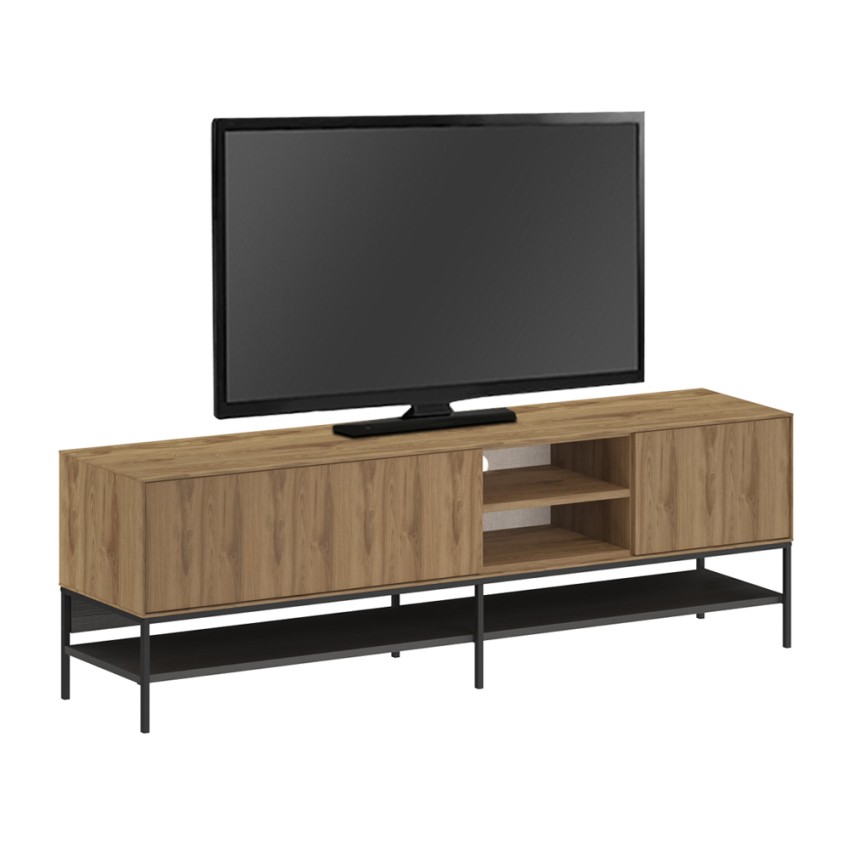 Έπιπλο Τηλεόρασης Amira Καρυδί UD - Black Wood 180x35x55εκ.