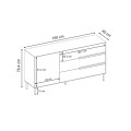 Μπουφές Arch sandstone και καρυδί 150x40x78,4 εκ. με μεταλλικά πόδια