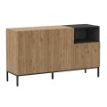 Μπουφές Cailin Sepet Oak - Black Wood 140x41,8x80 εκ.