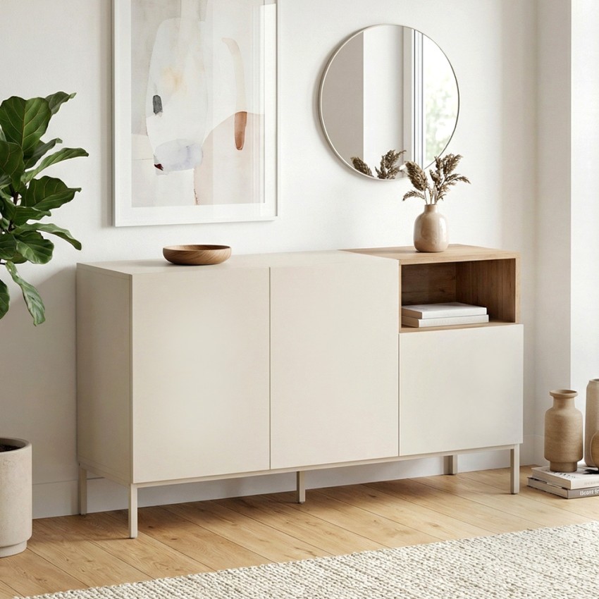 Μπουφές Cailin Sandstone - Sepet Oak 140x41,8x80 εκ.
