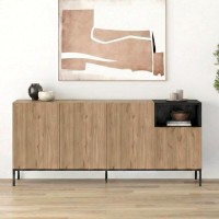 Μπουφές Cailin Sepet Oak - Black Wood 180x41,8x80 εκ.