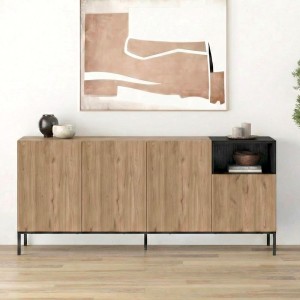 Μπουφές Cailin Sepet Oak - Black Wood 180x41,8x80 εκ.
