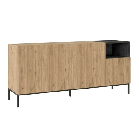 Μπουφές Cailin Sepet Oak - Black Wood 180x41,8x80 εκ.