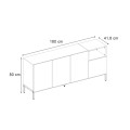 Μπουφές Cailin Sepet Oak - Black Wood 180x41,8x80 εκ.