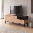 Έπιπλο τηλεόρασης Cailin χρώμα sepet oak - black wood 140x41,8x55εκ.