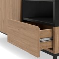 Έπιπλο τηλεόρασης Cailin χρώμα sepet oak - black wood 140x41,8x55εκ.