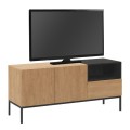 Έπιπλο τηλεόρασης Cailin χρώμα sepet oak - black wood 140x41,8x55εκ.