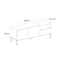 Έπιπλο τηλεόρασης Cailin χρώμα sepet oak - black wood 140x41,8x55εκ.