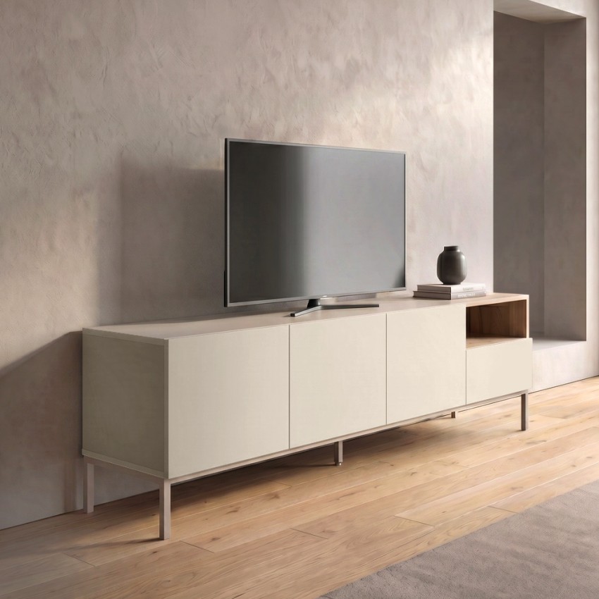 Έπιπλο τηλεόρασης Cailin χρώμα sandstone - sepet oak 180x41,8x55εκ.