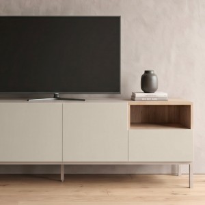Έπιπλο τηλεόρασης Cailin χρώμα sandstone - sepet oak 180x41,8x55εκ.