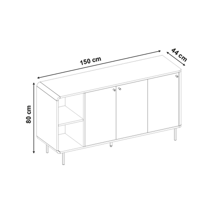 Μπουφές Colia Sepet Oak 150x44x80 εκ.