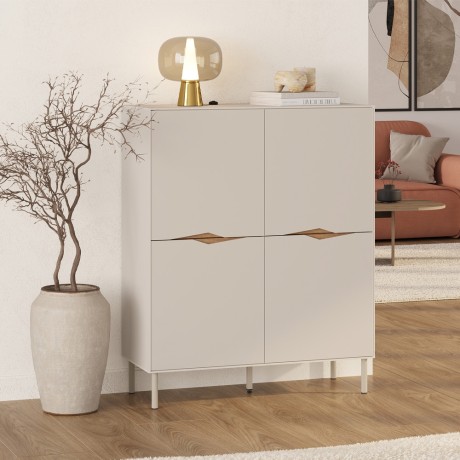 Μπουφές Marquise Ψηλός Sandstone - Καρυδί Ud 98x40x120 εκ.