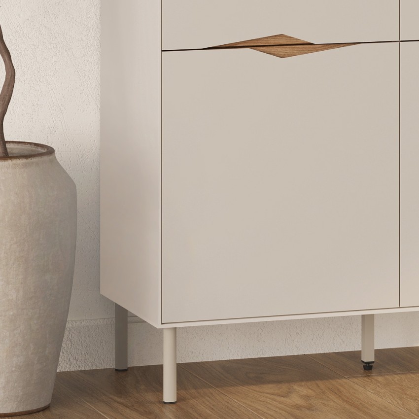 Μπουφές Marquise Ψηλός Sandstone - Καρυδί Ud 98x40x120 εκ.
