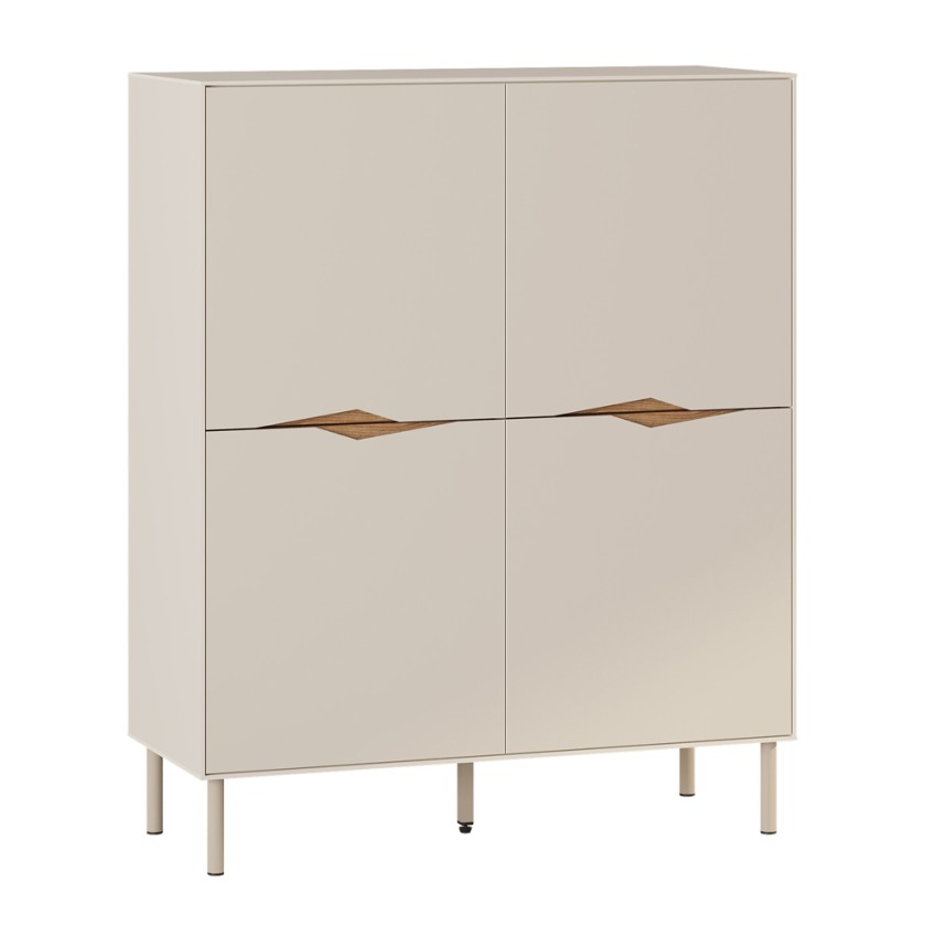 Μπουφές Marquise Ψηλός Sandstone - Καρυδί Ud 98x40x120 εκ.