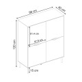 Μπουφές Marquise Ψηλός Sandstone - Καρυδί Ud 98x40x120 εκ.