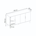 Μπουφές Marquise χρώμα sandstone 150x40x78,5εκ.