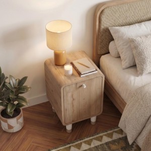 Κομοδίνο Doro Sepet Oak με Curved Design 35,3x34x51εκ.