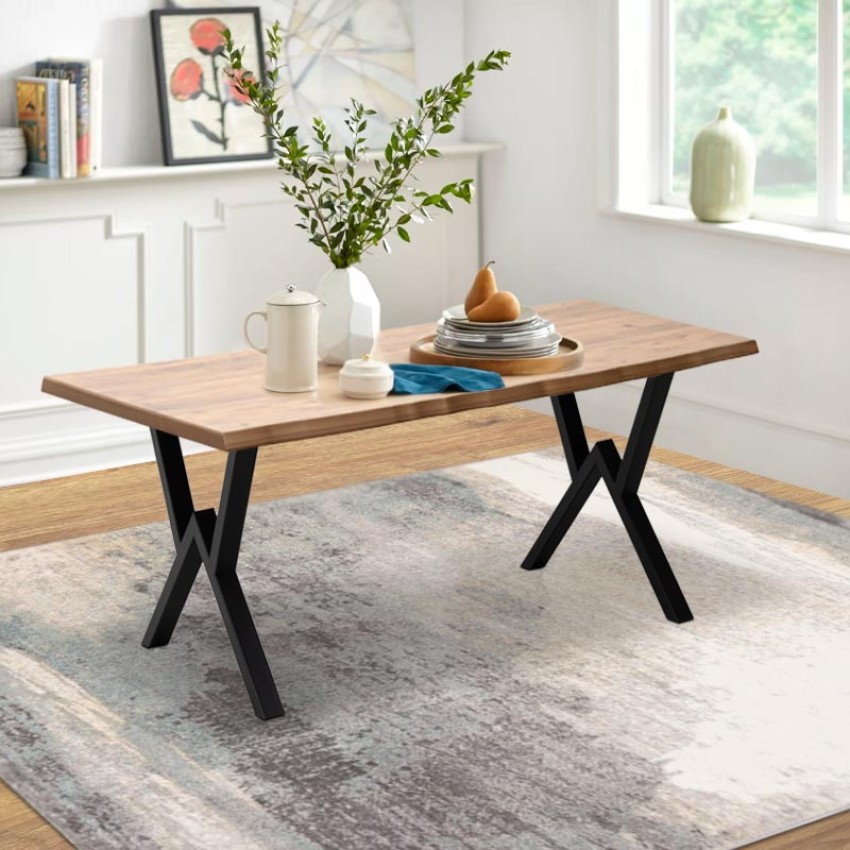 Τραπέζι Walter Mdf - μεταλλικό χρώμα ακακίας 160x80x75εκ.