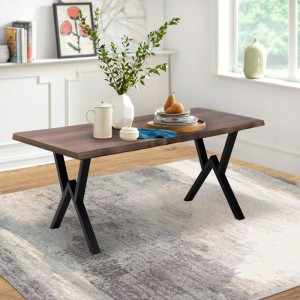 Τραπέζι Walter Mdf - μεταλλικό χρώμα καρυδί 160x80x75εκ.