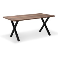 Τραπέζι Jeremy Mdf - μεταλλικό χρώμα καρυδί 140x80x75εκ.
