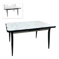 Τραπέζι Karen επεκτεινόμενο χρώμα λευκό - μαύρο 130/160x80x75εκ. Τραπέζι Karen επεκτεινόμενο χρώμα λευκό - μαύρο 130/160x80x75εκ.