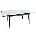 Τραπέζι Karen επεκτεινόμενο χρώμα λευκό - μαύρο 130/160x80x75εκ. Τραπέζι Karen επεκτεινόμενο χρώμα λευκό - μαύρο 130/160x80x75εκ.