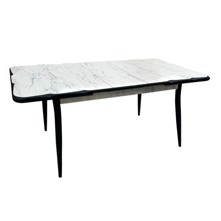 Τραπέζι Karen επεκτεινόμενο χρώμα λευκό - μαύρο 130/160x80x75εκ. Τραπέζι Karen επεκτεινόμενο χρώμα λευκό - μαύρο 130/160x80x75εκ.