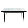 Τραπέζι Karen επεκτεινόμενο χρώμα λευκό - μαύρο 130/160x80x75εκ. Τραπέζι Karen επεκτεινόμενο χρώμα λευκό - μαύρο 130/160x80x75εκ.