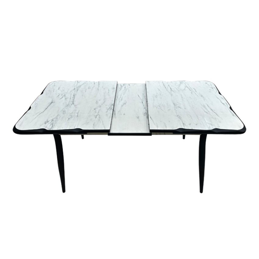 Τραπέζι Karen επεκτεινόμενο χρώμα λευκό - μαύρο 130/160x80x75εκ. Τραπέζι Karen επεκτεινόμενο χρώμα λευκό - μαύρο 130/160x80x75εκ.