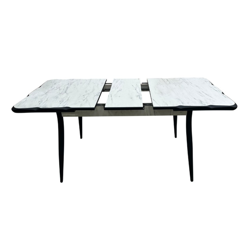 Τραπέζι Karen επεκτεινόμενο χρώμα λευκό - μαύρο 130/160x80x75εκ. Τραπέζι Karen επεκτεινόμενο χρώμα λευκό - μαύρο 130/160x80x75εκ.