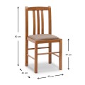 Καρέκλα τραπεζαρίας Derry από μασίφ ξύλο οξιάς χρώμα καρυδί 42x42x90εκ.