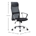 Καρέκλα γραφείου Marco με ύφασμα Mesh χρώμα μαύρο 62x59x110/120εκ.