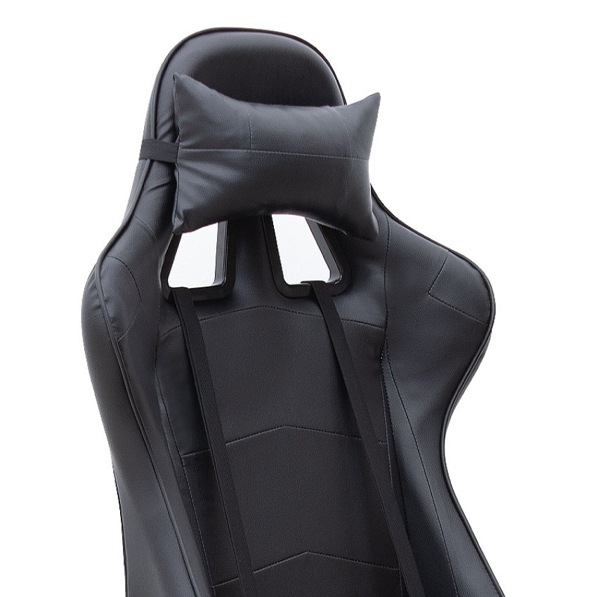 Καρέκλα γραφείου Gaming Alonso από τεχνόδερμα χρώμα μαύρο 67x70x125/135 εκ.