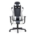 Καρέκλα γραφείου Gaming Alonso από τεχνόδερμα χρώμα λευκό - μαύρο 67x70x125/135 εκ.