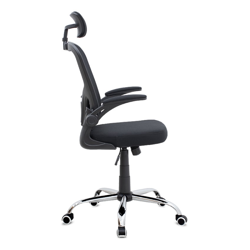 Καρέκλα γραφείου διευθυντική Falcon με ύφασμα Mesh χρώμα μαύρο 68x65x119/129εκ.