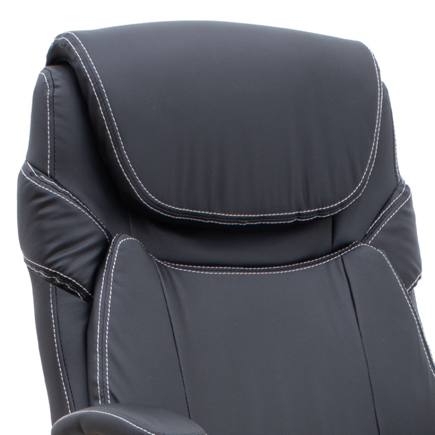 Καρέκλα γραφείου διευθυντική Gustavo από τεχνόδερμα χρώμα μαύρο 69x65x116/126εκ.