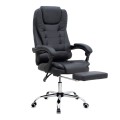 Καρέκλα γραφείου διευθυντική Daria με υποπόδιο από τεχνόδερμα χρώμα μαύρο 65x65x117/127εκ.