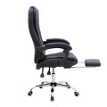 Καρέκλα γραφείου διευθυντική Daria με υποπόδιο από τεχνόδερμα χρώμα μαύρο 65x65x117/127εκ.