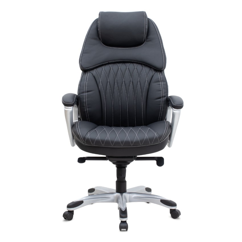 Καρέκλα γραφείου διευθυντική Duke από τεχνόδερμα χρώμα μαύρο 72x70x120/125εκ.