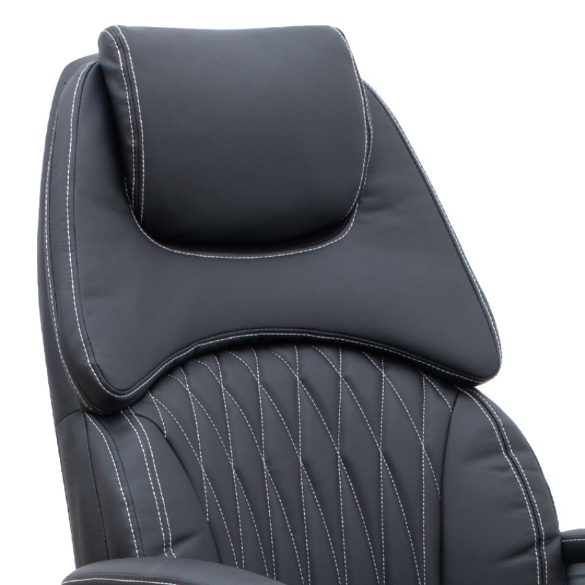 Καρέκλα γραφείου διευθυντική Duke από τεχνόδερμα χρώμα μαύρο 72x70x120/125εκ.