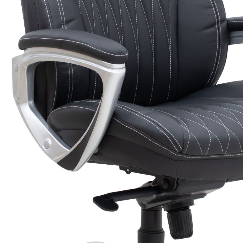 Καρέκλα γραφείου διευθυντική Duke από τεχνόδερμα χρώμα μαύρο 72x70x120/125εκ.