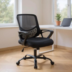 Καρέκλα γραφείου Freda με ύφασμα Mesh χρώμα μαύρο 65x65x90/100εκ.