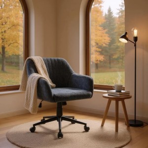 Καρέκλα γραφείου Alice υφασμάτινη χρώμα ανθρακί 61x61x80/90εκ.