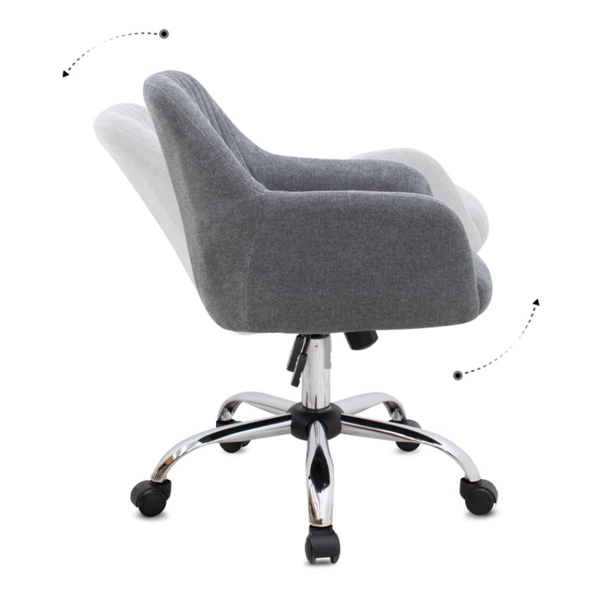 Καρέκλα γραφείου Lana υφασμάτινη χρώμα γκρι 61x61x80/90εκ.