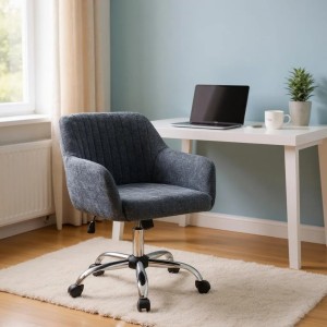 Καρέκλα γραφείου Lana υφασμάτινη χρώμα ανθρακί 61x61x80/90εκ.