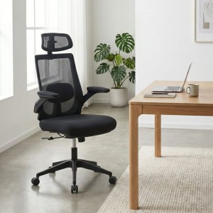 Καρέκλα Γραφείου Διευθυντική Belora Mesh Μαύρη 63,5x62x117-127εκ. | Εργονομική Καρέκλα Γραφείου