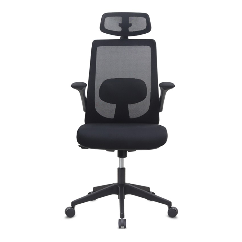 Καρέκλα Γραφείου Διευθυντική Belora Mesh Μαύρη 63,5x62x117-127εκ. 