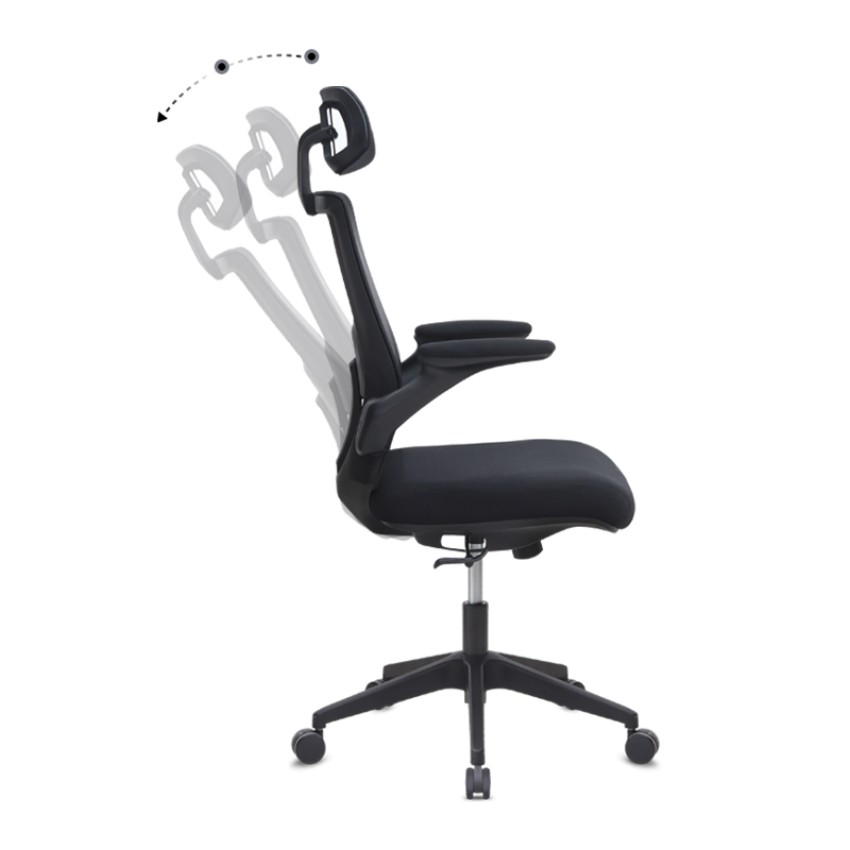 Καρέκλα Γραφείου Διευθυντική Belora Mesh Μαύρη 63,5x62x117-127εκ. 