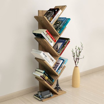 Βιβλιοθήκη μελαμίνης Milton χρώμα pine oak 44x22x121εκ.